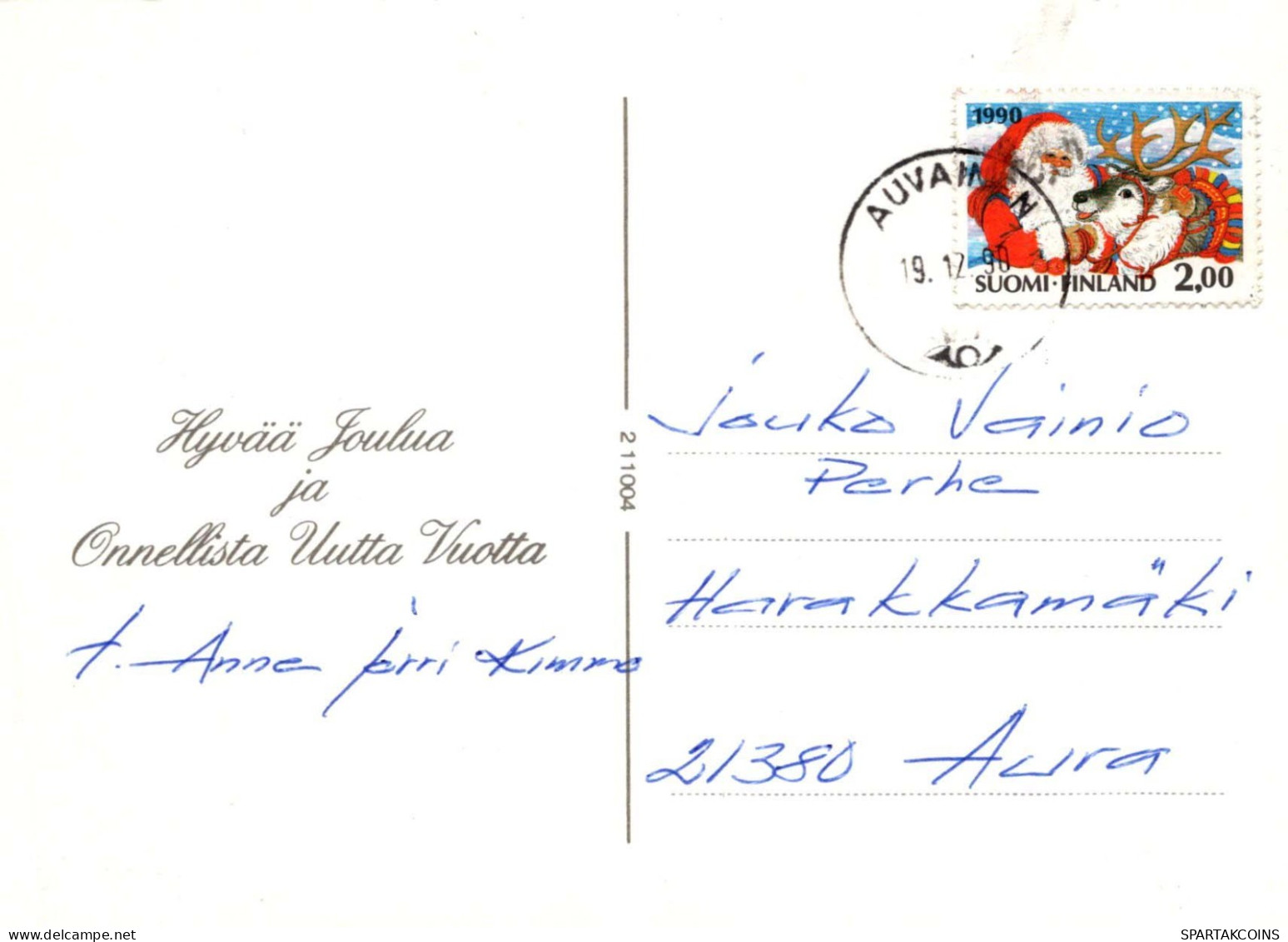 PAPÁ NOEL Feliz Año Navidad Vintage Tarjeta Postal CPSM #PBL564.ES - Kerstman