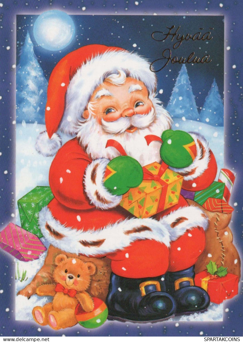 PAPÁ NOEL Feliz Año Navidad Vintage Tarjeta Postal CPSM #PBL111.ES - Santa Claus
