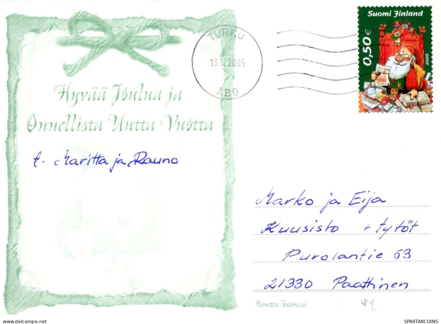 PAPÁ NOEL Feliz Año Navidad Vintage Tarjeta Postal CPSM #PBL111.ES - Kerstman