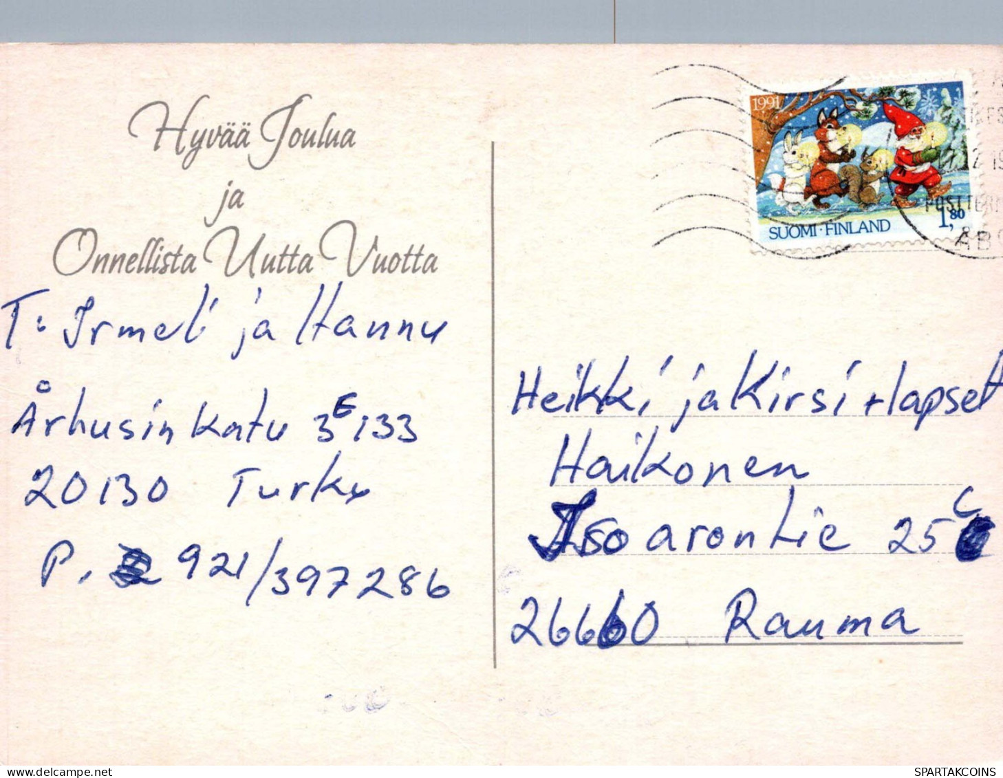 PAPÁ NOEL Feliz Año Navidad Vintage Tarjeta Postal CPSM #PBL308.ES - Santa Claus