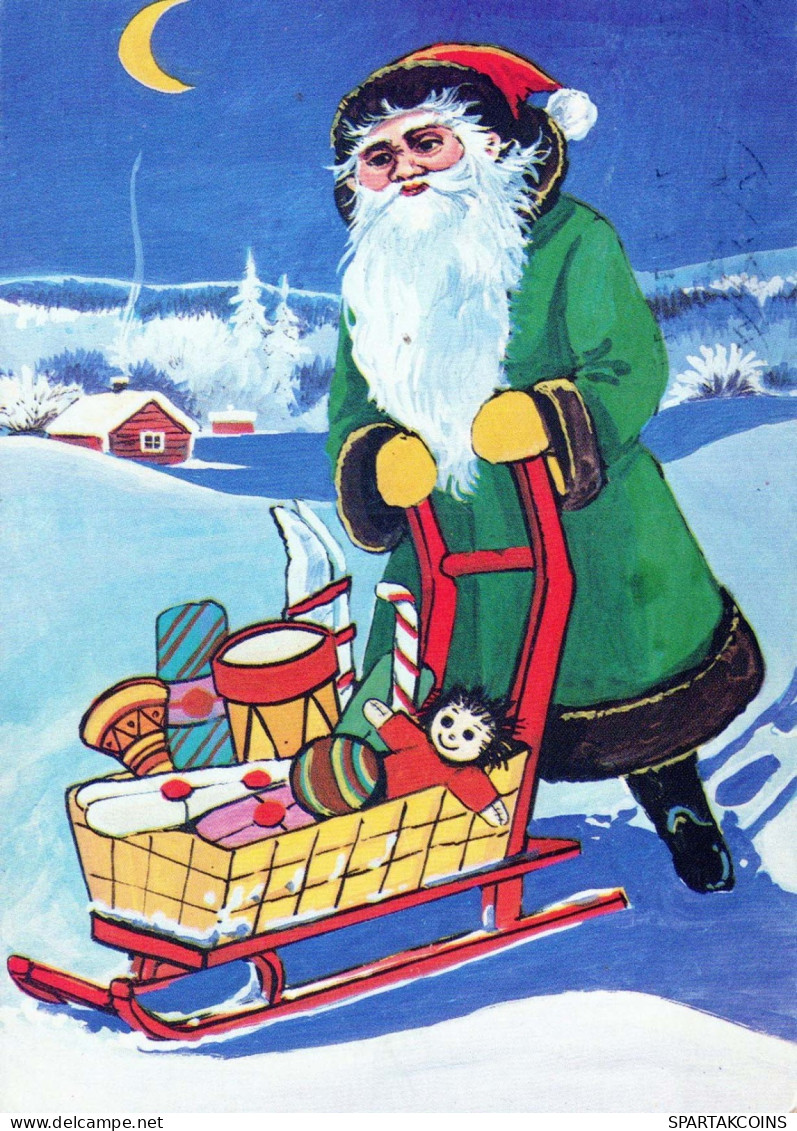 PAPÁ NOEL Feliz Año Navidad Vintage Tarjeta Postal CPSM #PBL308.ES - Kerstman