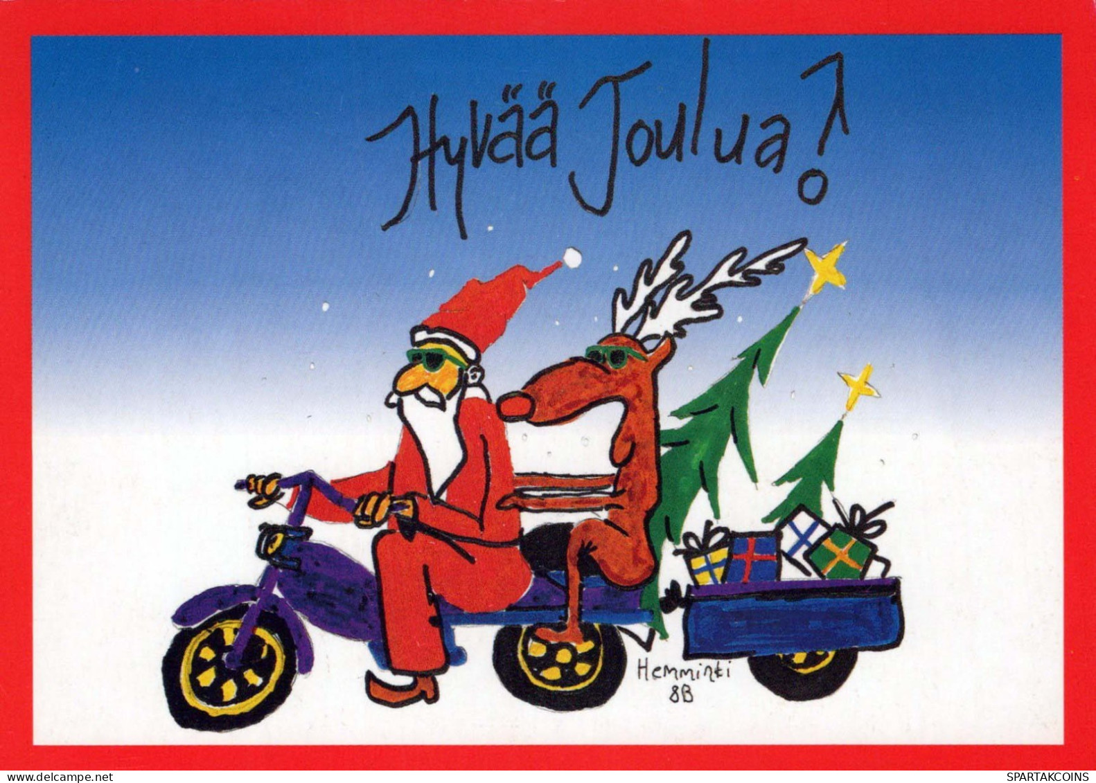 PAPÁ NOEL Feliz Año Navidad Vintage Tarjeta Postal CPSM #PBB120.ES - Santa Claus
