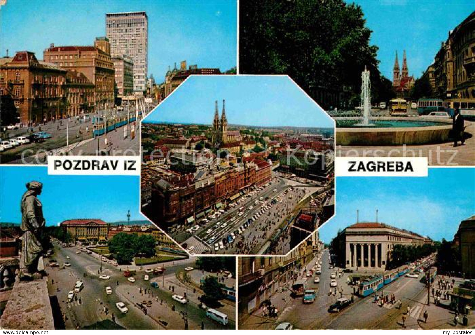 72719156 Zagreb Brunne Strassenpartien Strassenbahn Croatia - Croacia