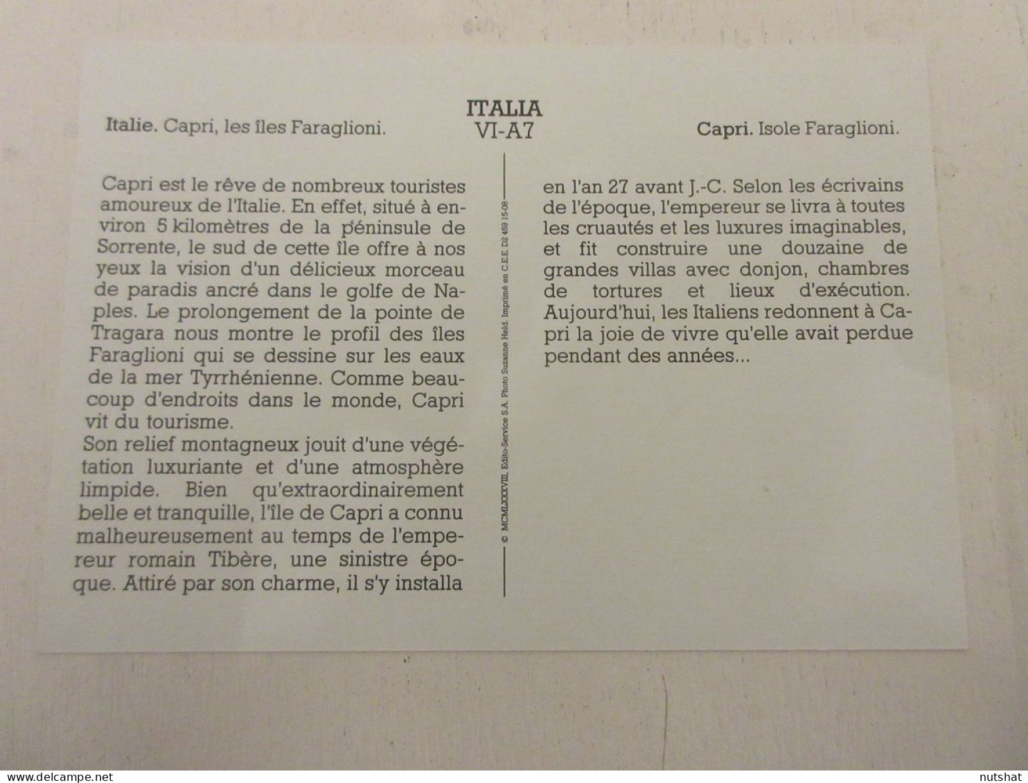 CP CARTE 06-A07 ITALIE CAMPANIE CAPRI Les ILES FARAGLIONI - Other & Unclassified