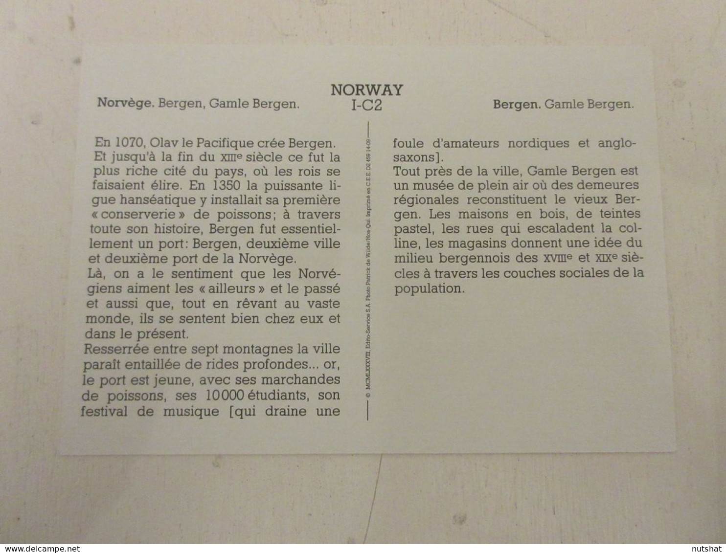 CP CARTE 01-C02 NORVEGE BERGEN GAMLE BERGEN MUSEE De PLEIN AIR XVIII SIECLE - Norway