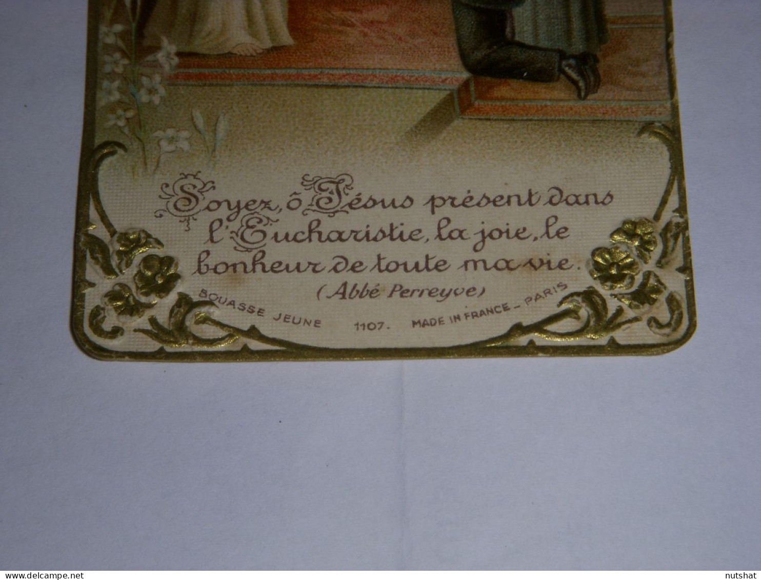 FAIRE PART INVITATION De COMMUNION DORURE En RELIEF Aux 4 COINS 1924 - Andere & Zonder Classificatie