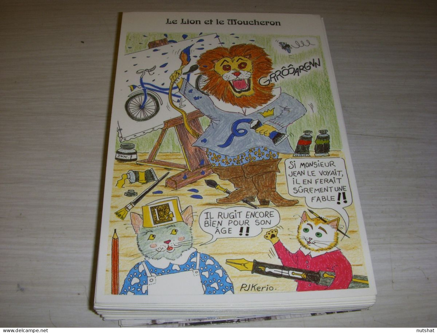 CP MONTMORILLON FABLE ILLUSTREE LA FONTAINE 08 Le LION Et Le MOUCHERON - Contes, Fables & Légendes