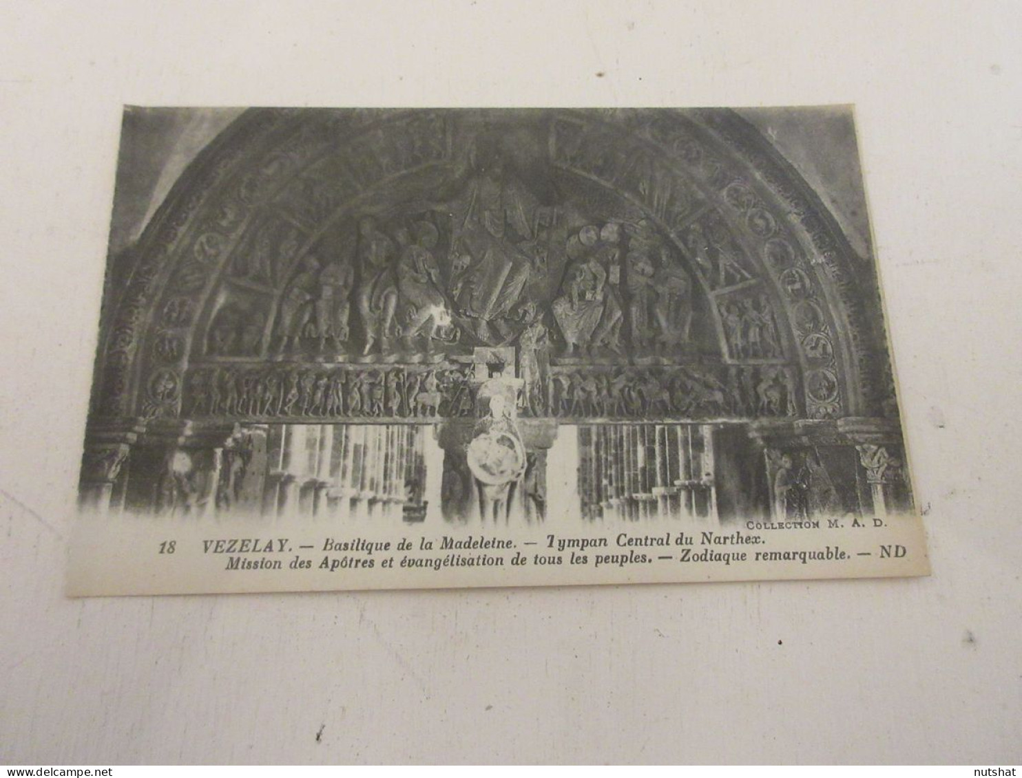 CP CARTE POSTALE YONNE VEZELAY BASILIQUE De La MADELEINE TYMPAN CENTRAL NARTHEX  - Vezelay