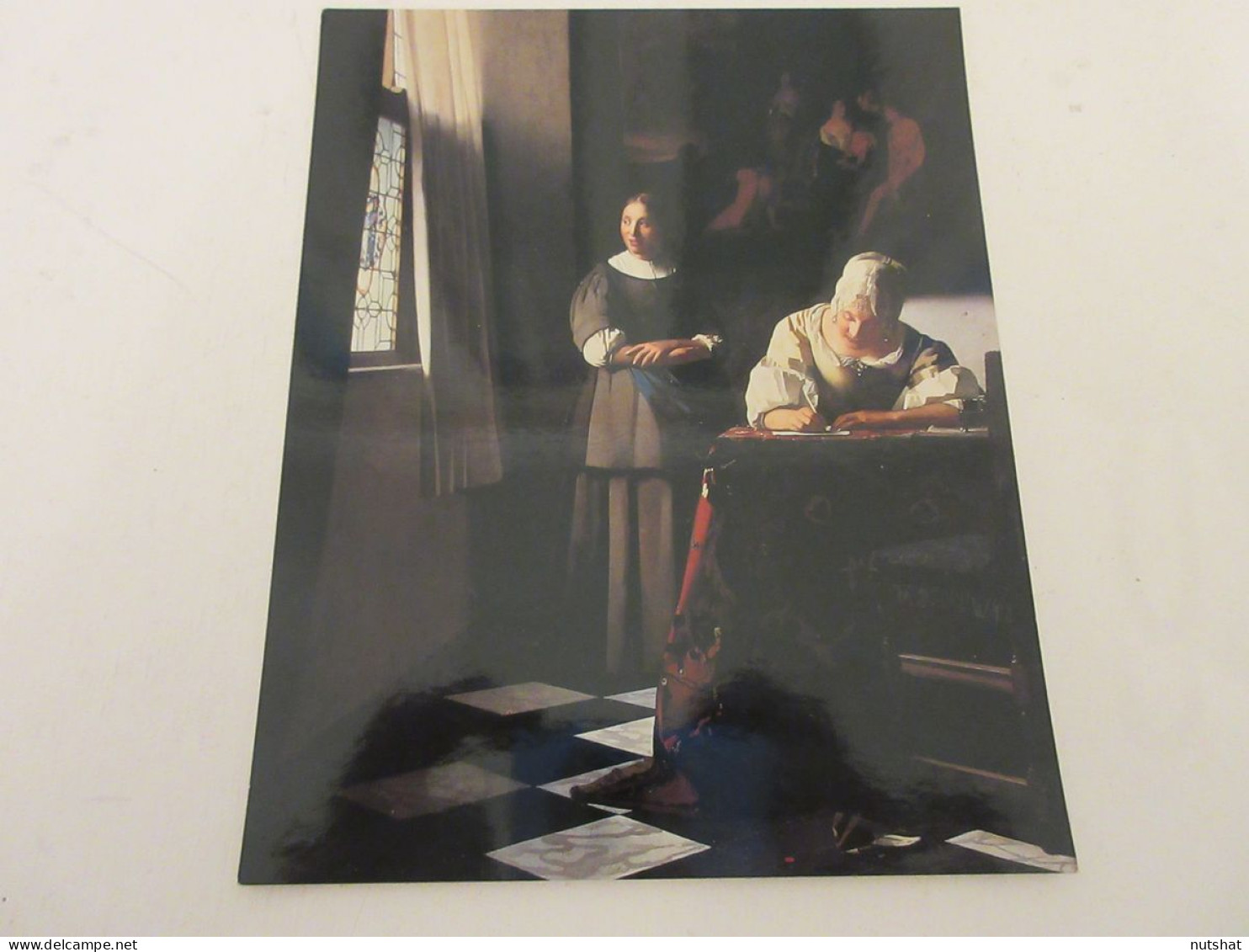 CP CARTE POSTALE TABLEAU Johannes VERMEER FEMME ECRIVANT UNE LETTRE Et SERVANTE - Malerei & Gemälde