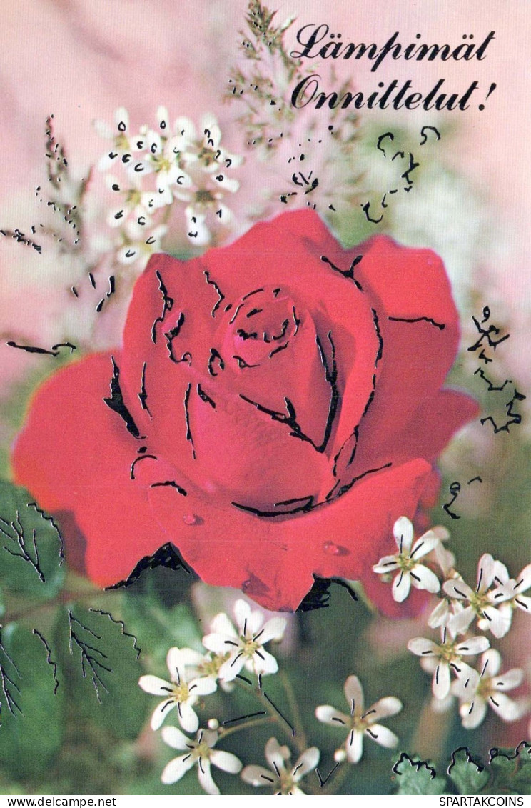 FLOWERS Vintage Postcard CPSM #PAS338.GB - Fleurs