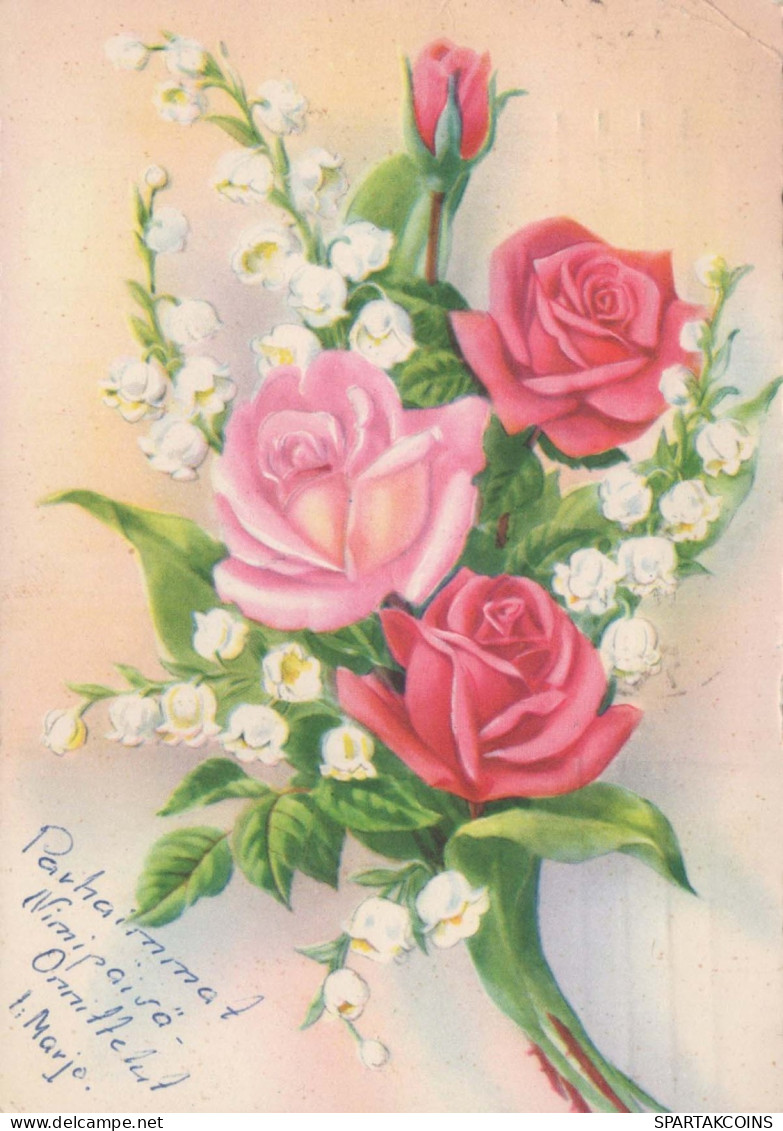 FLOWERS Vintage Postcard CPSM #PAR857.GB - Blumen