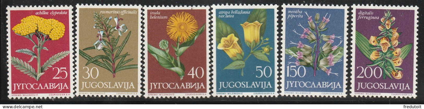 YOUGOSLAVIE- N°1013/8 ** (1965) Plantes Médicinales - Unused Stamps