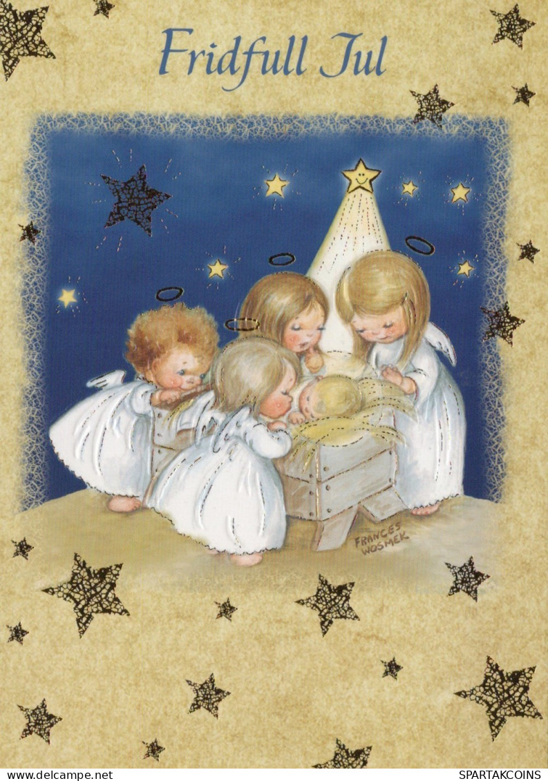 ANGEL CHRISTMAS Holidays Vintage Postcard CPSM #PAH195.GB - Angels