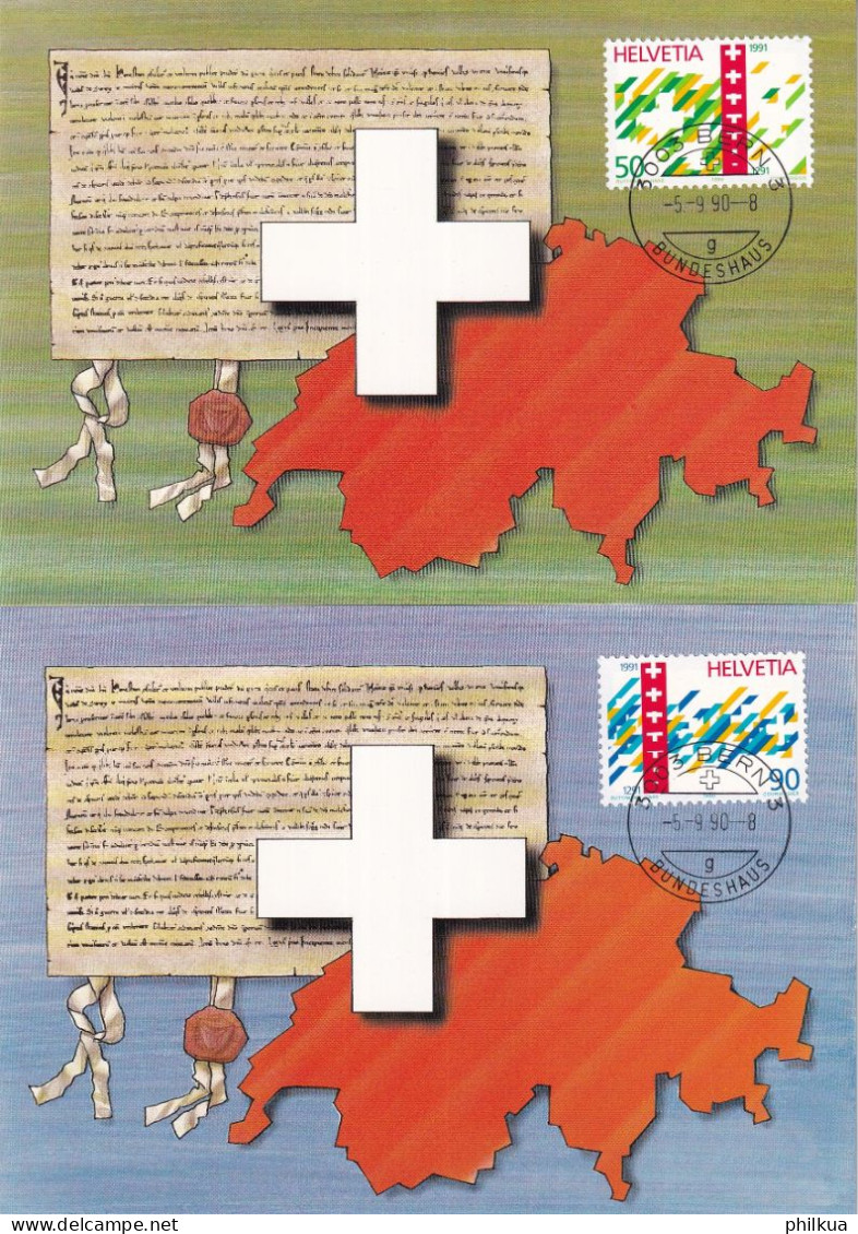 Zum. 799-800 / Mi. 1421-1422 Maximumkarten Serie Mit Passendem ET-Ortsstempel - Maximum Cards