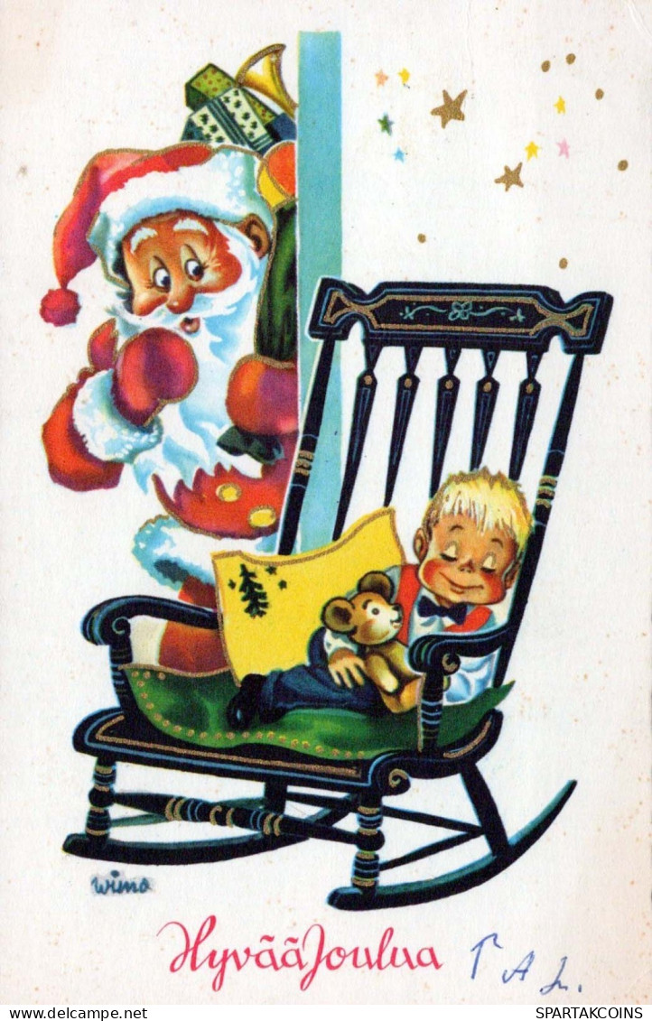 PÈRE NOËL Bonne Année Noël Vintage Carte Postale CPSMPF #PKG348.FR - Santa Claus