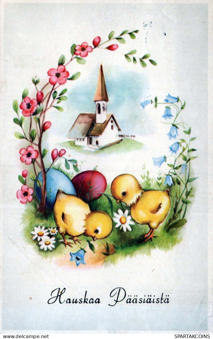 PÂQUES POULET ŒUF Vintage Carte Postale CPA #PKE117.FR - Ostern