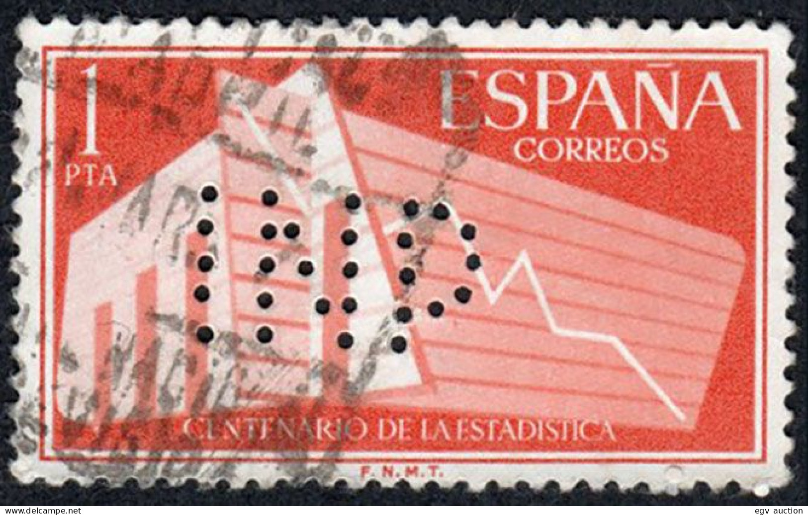 Madrid - Perforado - Edi O 1198 - "INP" (Instituto Nacional De Previsión) - Usati