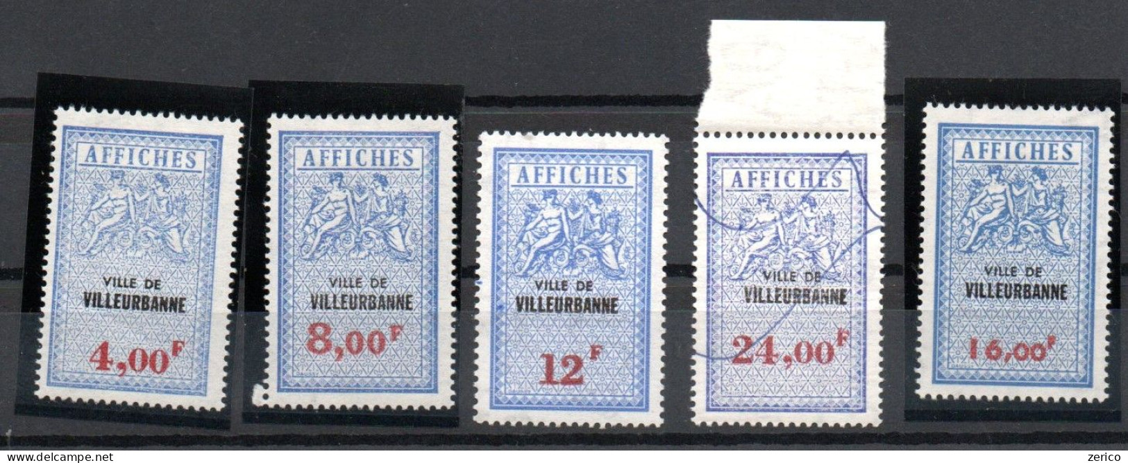VILLEURBANNE Rhône Taxes Sur Les Affiches Type III Fiscal Fiscaux Affiche Affichage - Stamps
