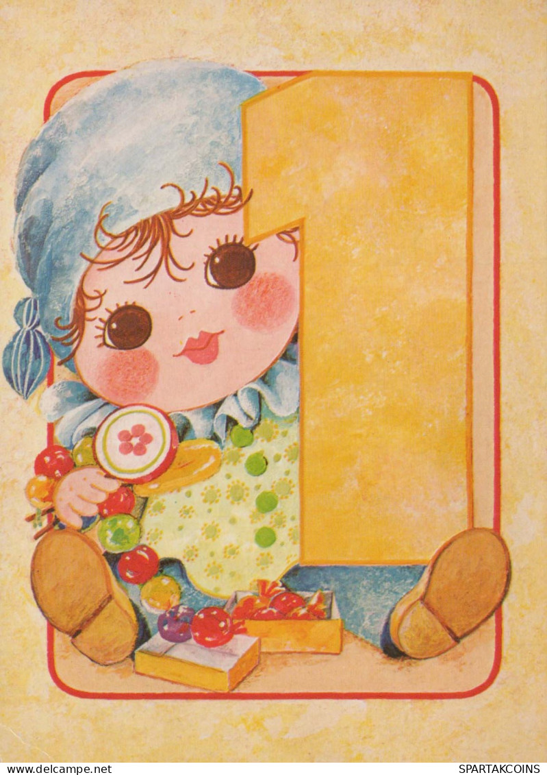 JOYEUX ANNIVERSAIRE 1 Ans FILLE ENFANTS Vintage Carte Postale CPSM Unposted #PBU112.FR - Birthday