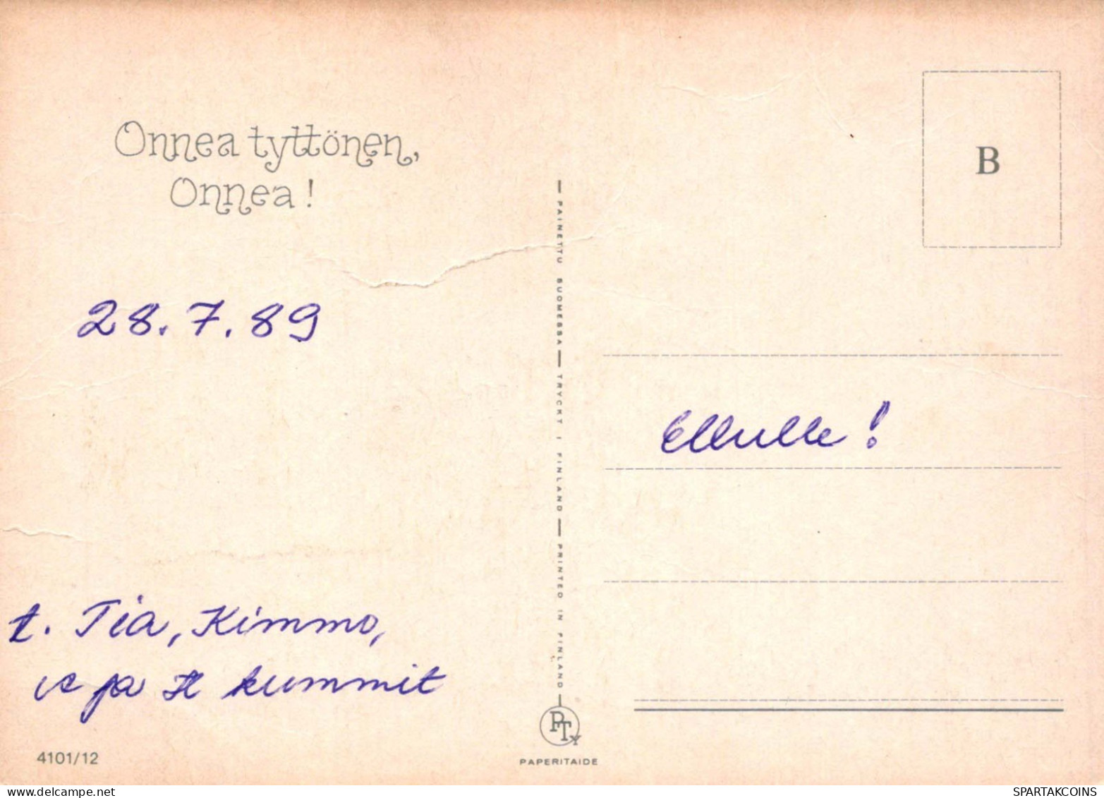 JOYEUX ANNIVERSAIRE 1 Ans FILLE ENFANTS Vintage Postal CPSM #PBT991.FR - Anniversaire