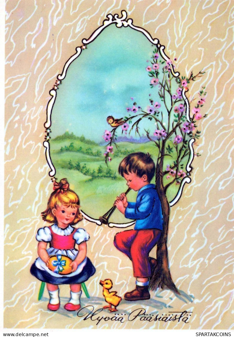 PÂQUES ENFANTS Vintage Carte Postale CPSM #PBO293.FR - Easter