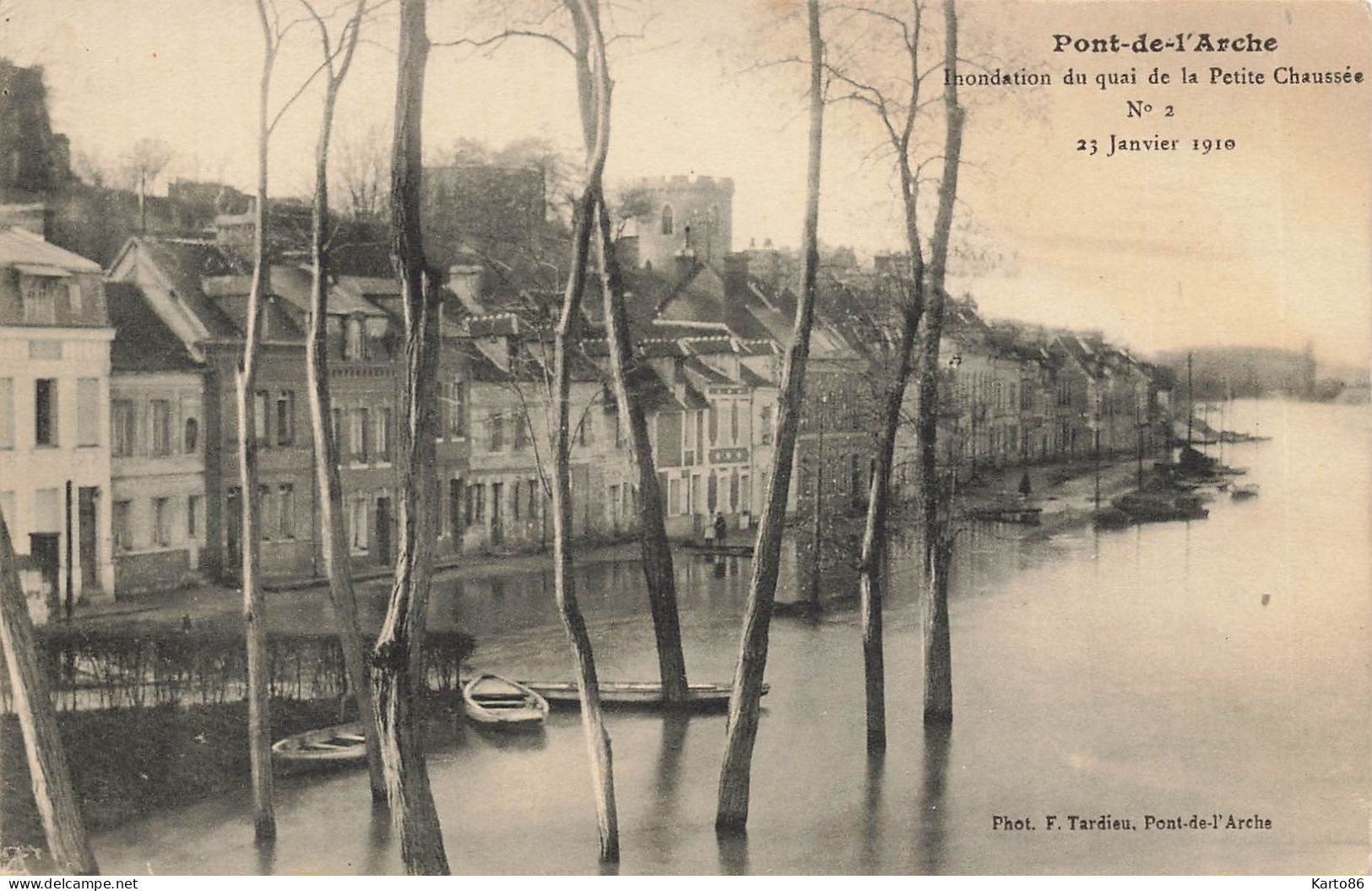 Pont De L'arche * Inondations Du Quai De La Petite Chaussée N°2 23 Janvier 1910 * Crue - Pont-de-l'Arche