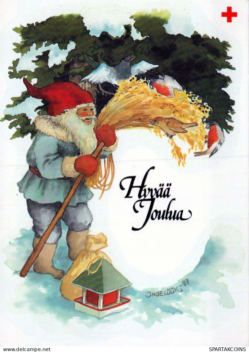 PÈRE NOËL Bonne Année Noël Vintage Carte Postale CPSM #PBL436.FR - Santa Claus