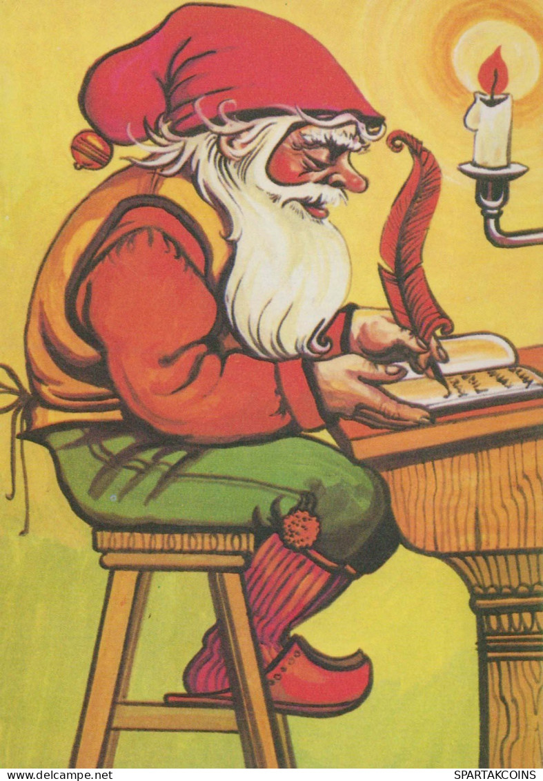 PÈRE NOËL Bonne Année Noël Vintage Carte Postale CPSM #PBL247.FR - Santa Claus