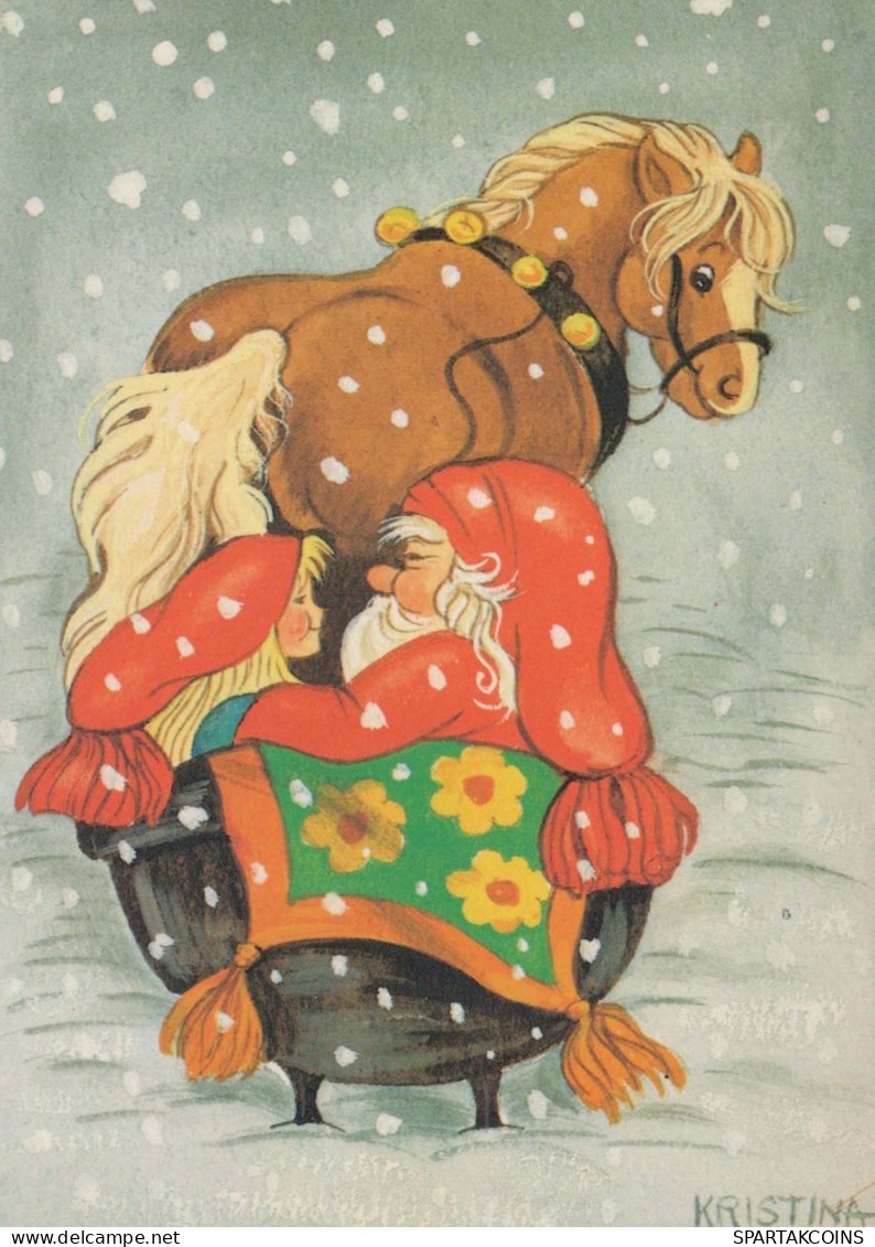 PÈRE NOËL Bonne Année Noël Vintage Carte Postale CPSM #PBL044.FR - Kerstman