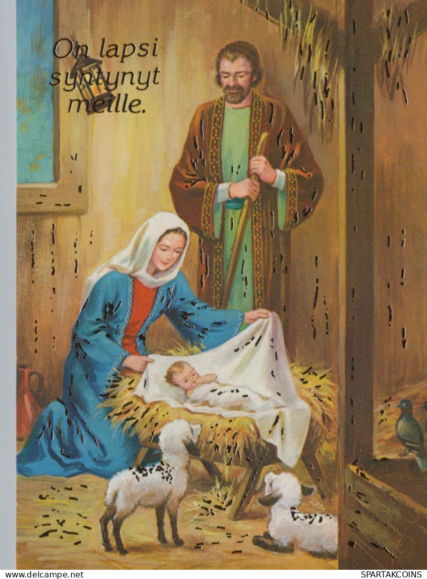 Vierge Marie Madone Bébé JÉSUS Noël Religion Vintage Carte Postale CPSM #PBB903.FR - Jungfräuliche Marie Und Madona