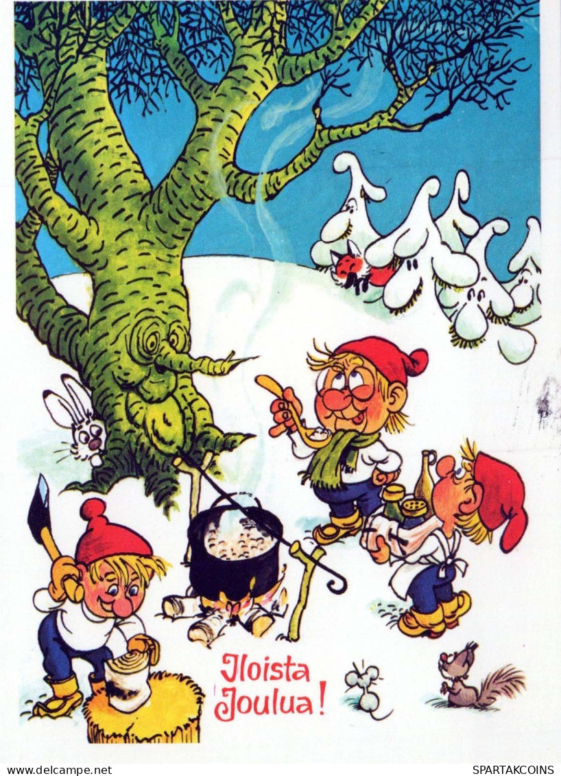 Bonne Année Noël GNOME Vintage Carte Postale CPSM #PAY964.FR - Nouvel An