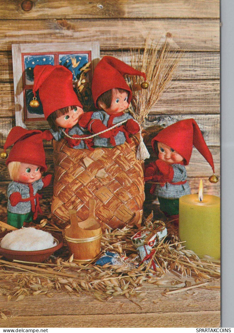 Bonne Année Noël GNOME Vintage Carte Postale CPSM #PAY506.FR - Neujahr