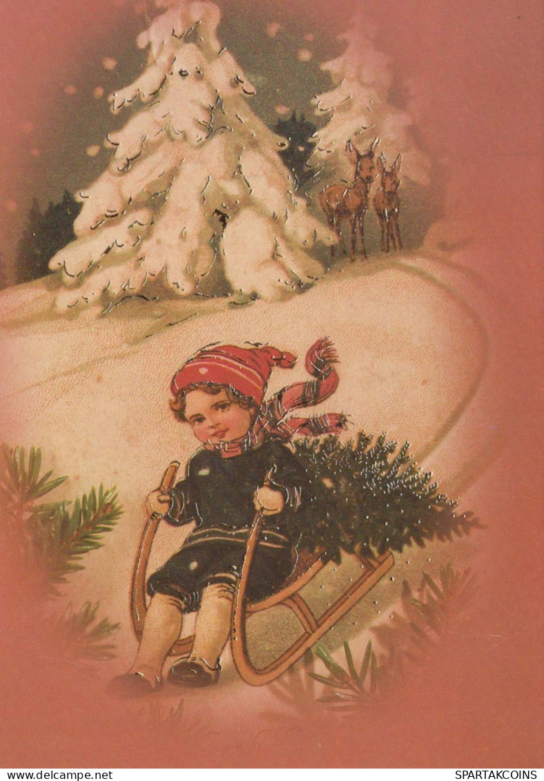 Buon Anno Natale BAMBINO Vintage Cartolina CPSM #PAW810.IT - Neujahr