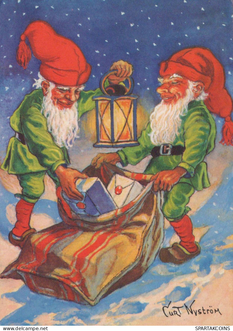 Buon Anno Natale GNOME Vintage Cartolina CPSM #PAW617.IT - Neujahr