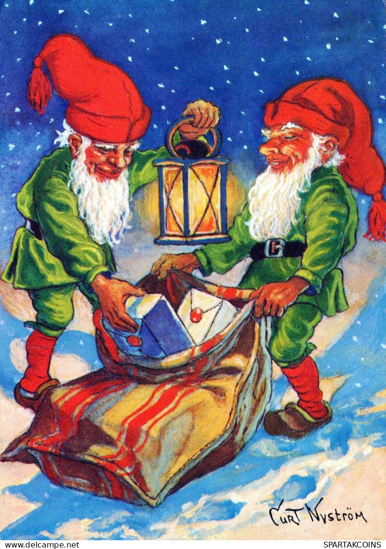 Buon Anno Natale GNOME Vintage Cartolina CPSM #PAW617.IT - Nouvel An