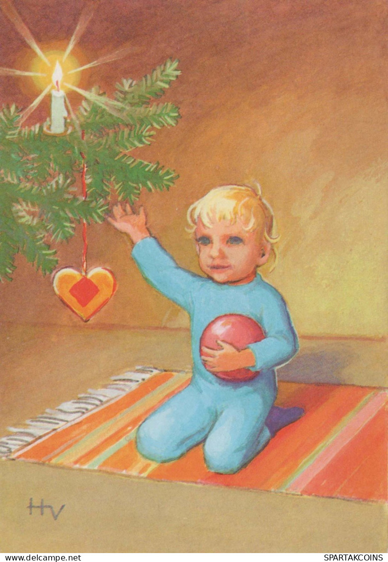 Buon Anno Natale BAMBINO Vintage Cartolina CPSM #PAW750.IT - Neujahr