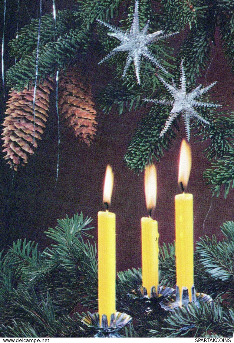 Buon Anno Natale CANDELA Vintage Cartolina CPSM #PAW185.IT - Neujahr