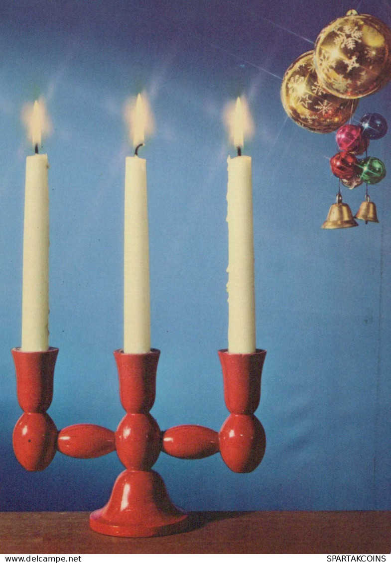 Buon Anno Natale CANDELA Vintage Cartolina CPSM #PAW245.IT - Neujahr