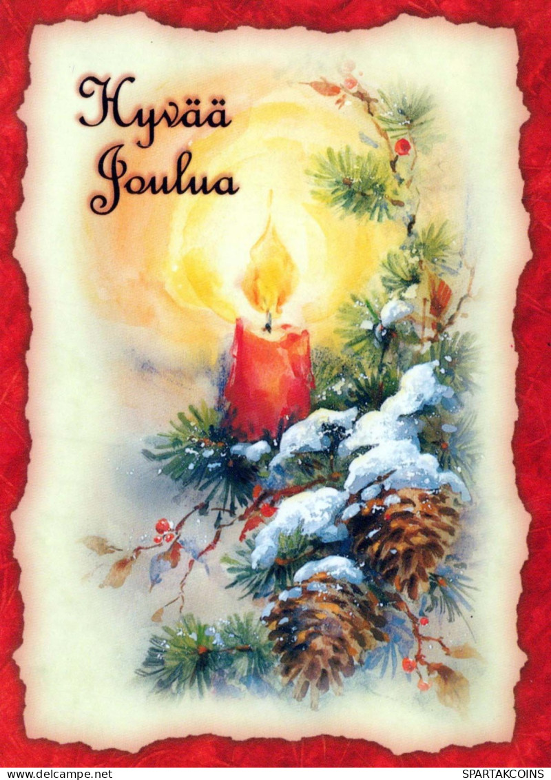 Buon Anno Natale CANDELA Vintage Cartolina CPSM #PAV578.IT - Nouvel An