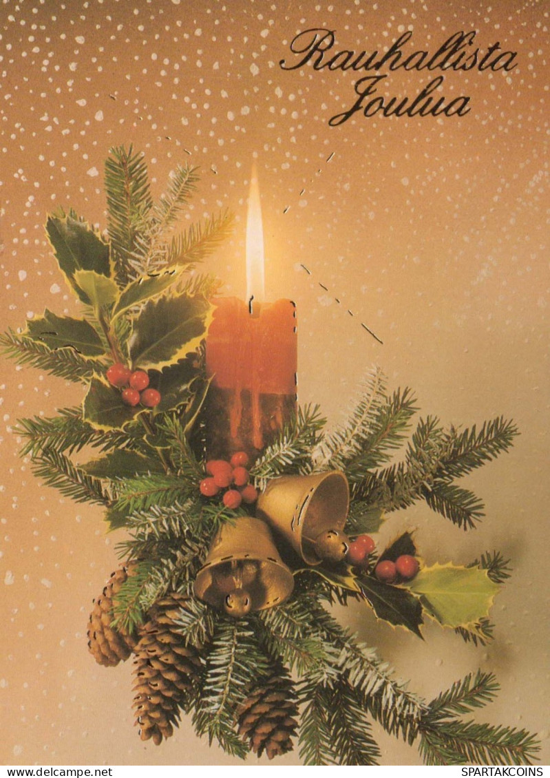 Buon Anno Natale CANDELA Vintage Cartolina CPSM #PAV397.IT - Nouvel An