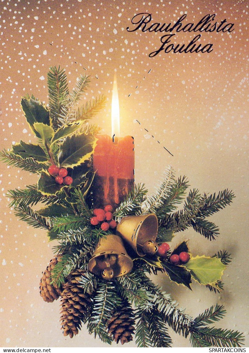 Buon Anno Natale CANDELA Vintage Cartolina CPSM #PAV397.IT - Neujahr