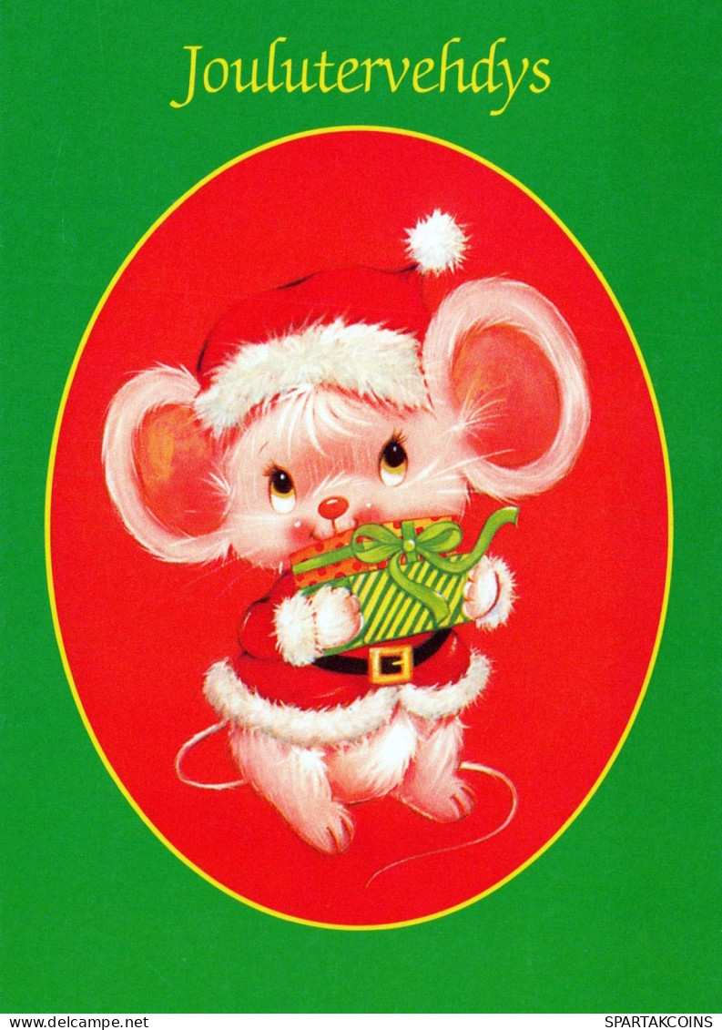 Buon Anno Natale MOUSE Vintage Cartolina CPSM #PAU943.IT - Neujahr