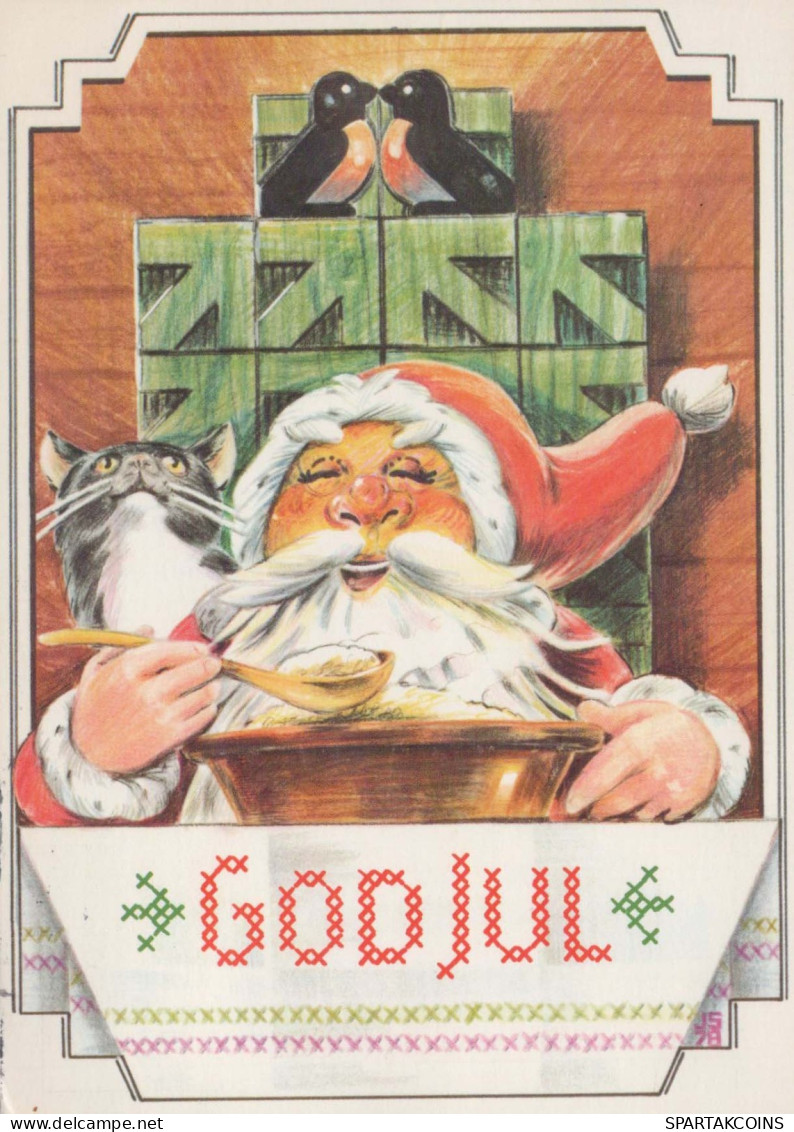 BABBO NATALE Buon Anno Natale Vintage Cartolina CPSM #PAU480.IT - Santa Claus