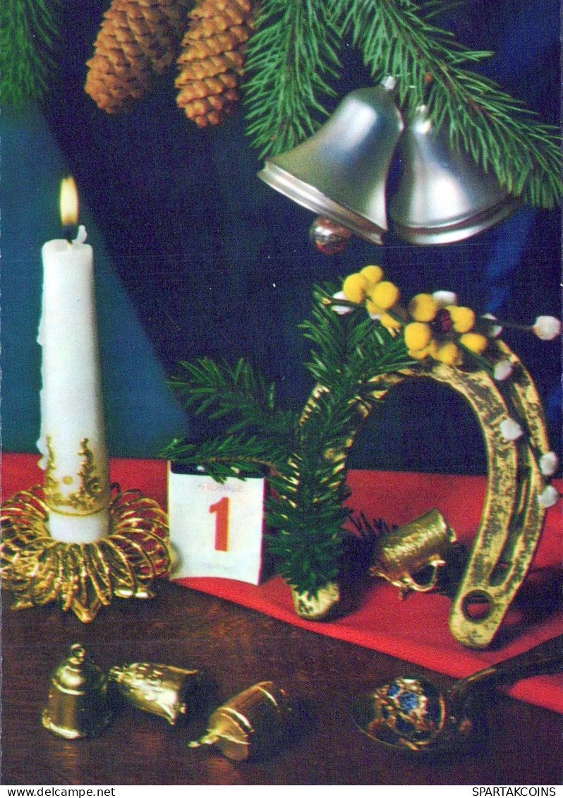 Buon Anno Natale CAVALLOSHOE Vintage Cartolina CPSM #PAT948.IT - Neujahr