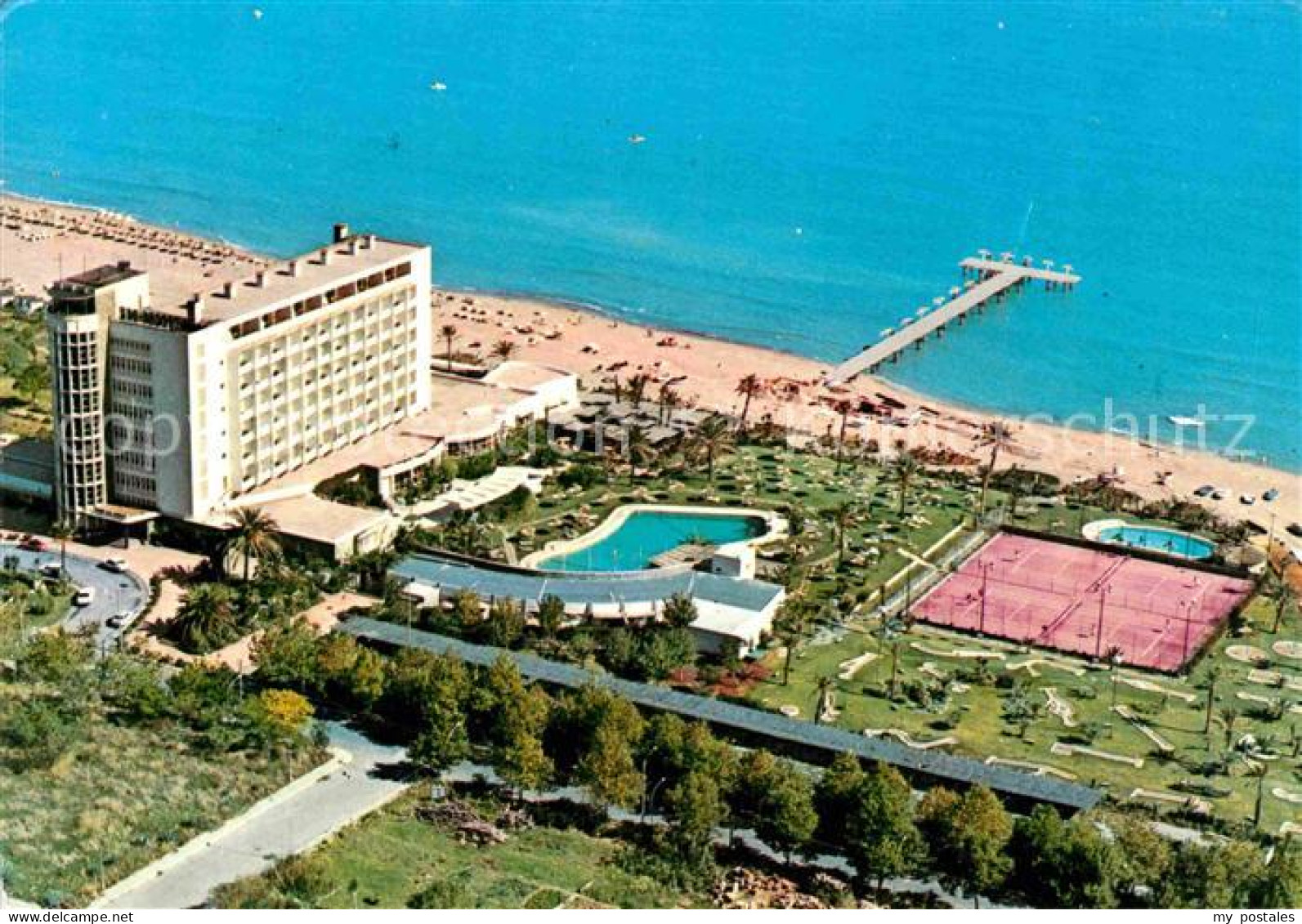 72717714 Torremolinos Hotel Pez Espada Swimming Pool Tennis Strand Fliegeraufnah - Otros & Sin Clasificación