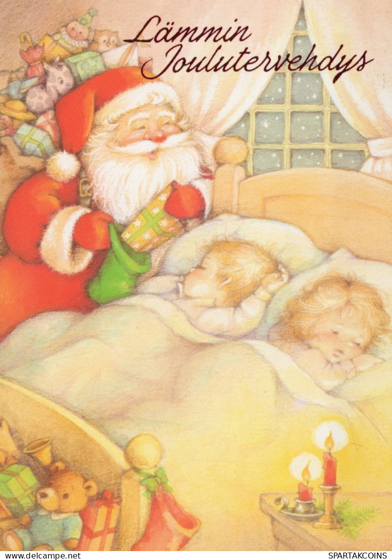 BABBO NATALE BAMBINO Natale Vintage Cartolina CPSM #PAK231.IT - Santa Claus