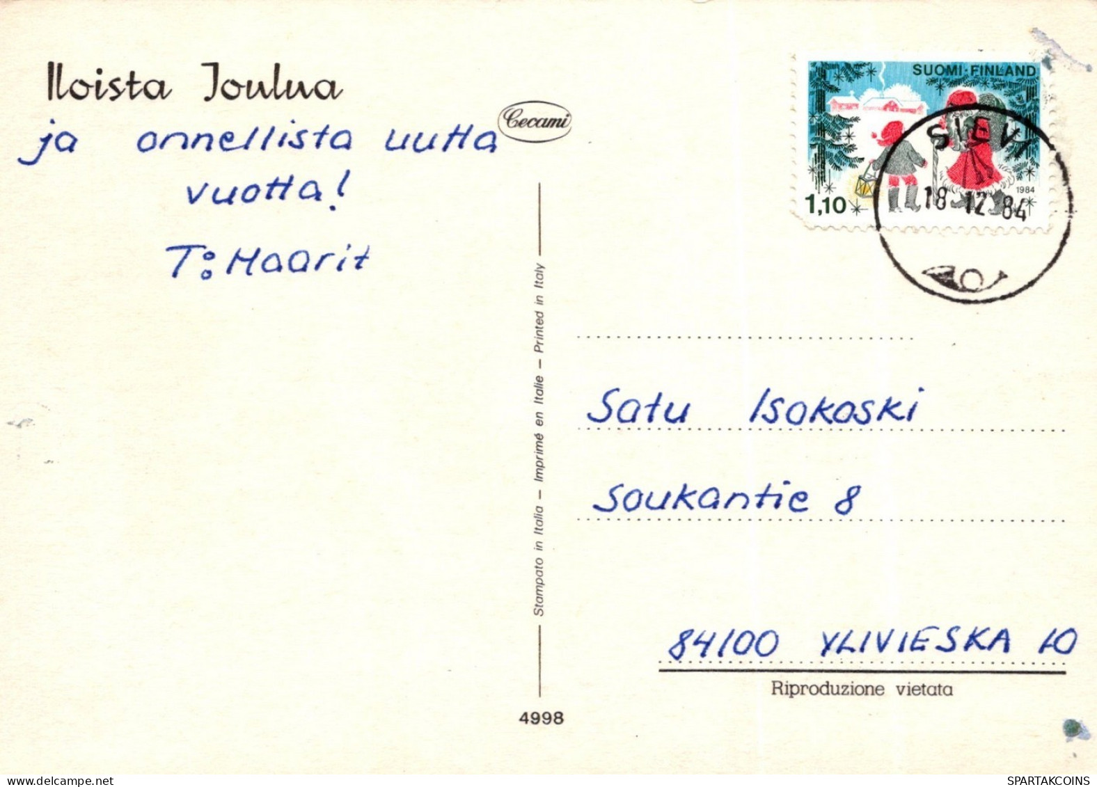 BABBO NATALE Natale Vintage Cartolina CPSM #PAJ672.IT - Santa Claus