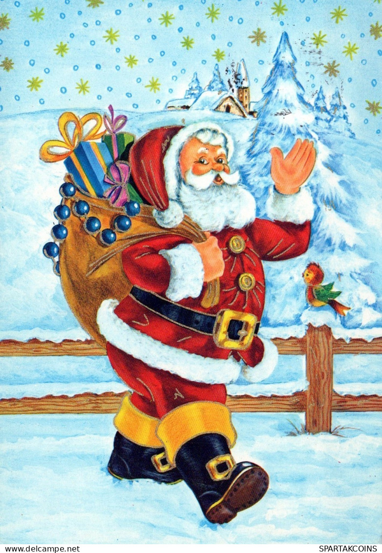 BABBO NATALE Natale Vintage Cartolina CPSM #PAJ672.IT - Santa Claus