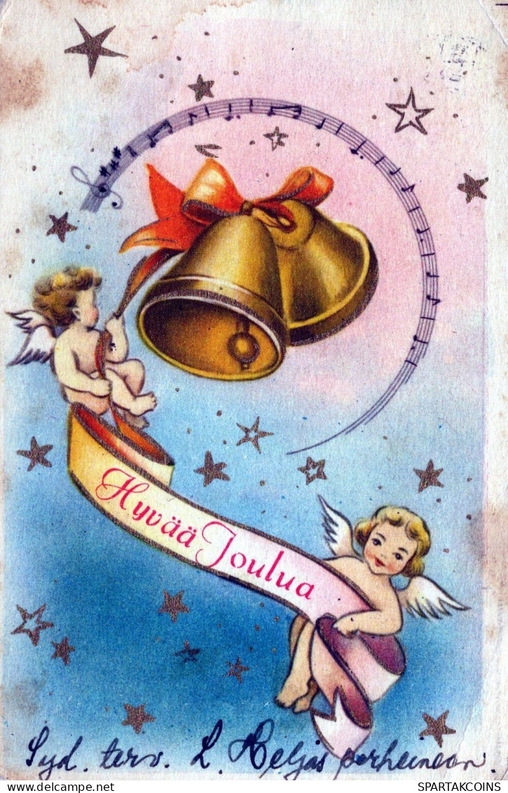 ANGELO Buon Anno Natale Vintage Cartolina CPSMPF #PAG760.IT - Angels