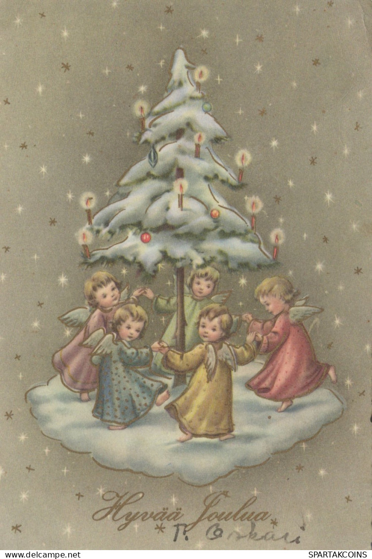 ANGELO Buon Anno Natale Vintage Cartolina CPSM #PAG887.IT - Engel